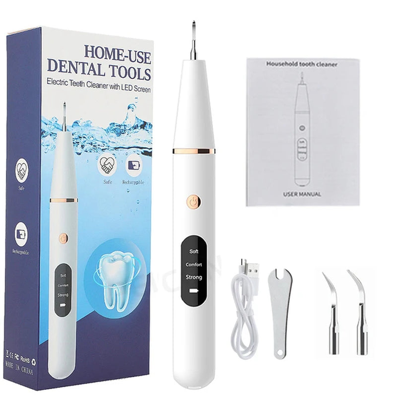 Ultrasonic Dental Scaler for Teeth Tartar Stain Tooth Calculus Remover Electric Sonic Teeth Plaque Cleaner Dental Stone Removal